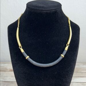 Stella & Dot Preppy Style Gold and Black Necklace